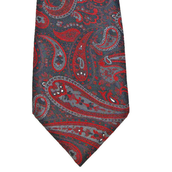 Resilio Other - Resilio Paisley Tie 100% Silk Black Red Gray Class